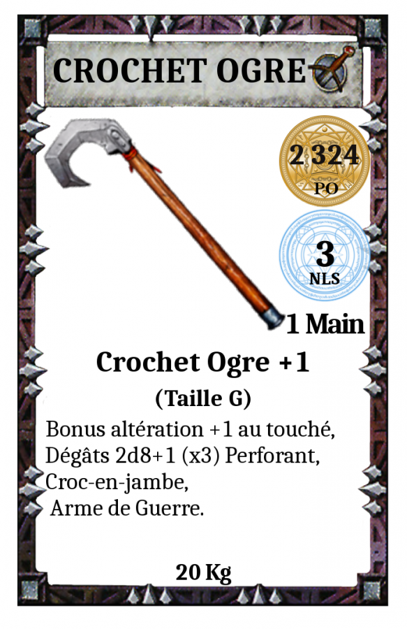 Arme - Crochet Ogre +1 (G)